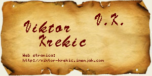 Viktor Krekić vizit kartica